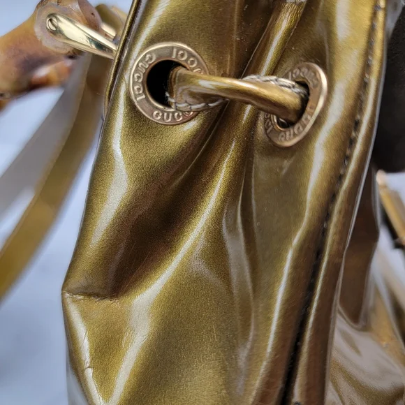 Vintage Gucci Backpack Bamboo Gold - Picture 11 of 13